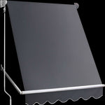Retractable Fixed Pivot Arm Window Awning Patio Garden Blinds 2.4m x 2.1m Grey
