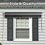 Retractable Fixed Pivot Arm Window Awning Patio Garden Blinds 2.4m x 2.1m Grey