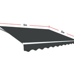 Outdoor Folding Arm Awning Retractable Sunshade Canopy Grey 5.0m x 3.0m