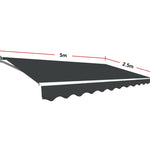 Outdoor Folding Arm Awning Retractable Sunshade Canopy Grey 5.0m x 2.5m