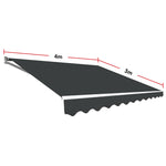 Outdoor Folding Arm Awning Retractable Sunshade Canopy Grey 4.0m x 3.0m