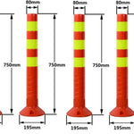 4x Plastic Traffic Bollard Barrier Post Crowd Control Safety