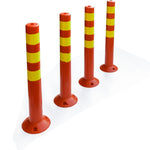 4x Plastic Traffic Bollard Barrier Post Crowd Control Safety