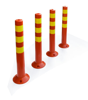 4x Plastic Traffic Bollard Barrier Post Crowd Control Safety