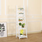 5 Tier Wooden Ladder Shelf Stand Storage Book Shelves Shelving Display Rack