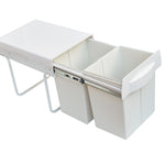 Pull Out Bin Kitchen Double Dual Slide Garbage Rubbish Waste 2X20L