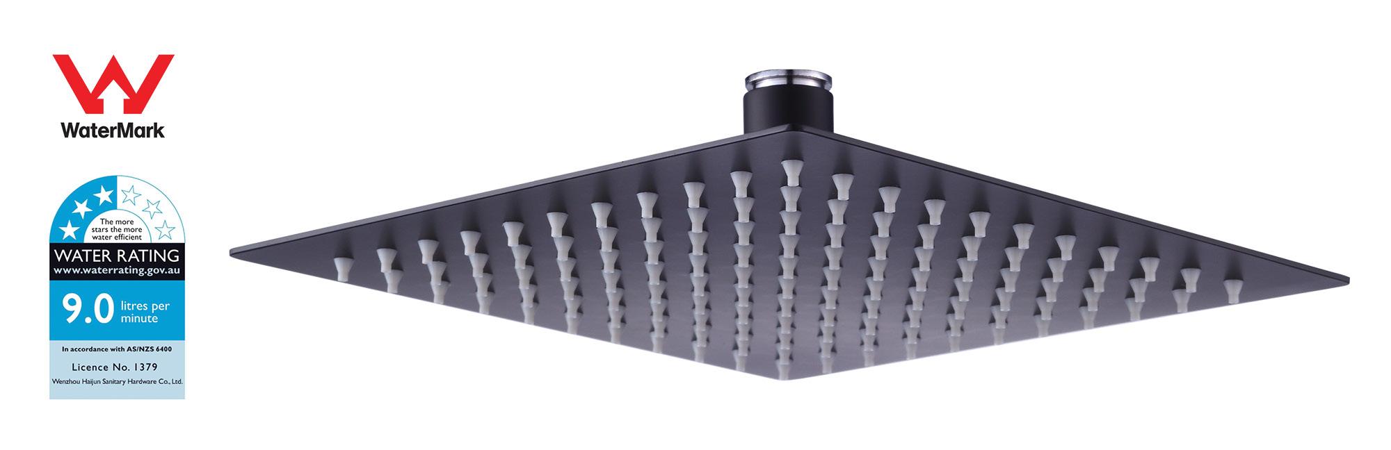 200mm Shower Head Square 304SS Electroplated Matte Black Finish