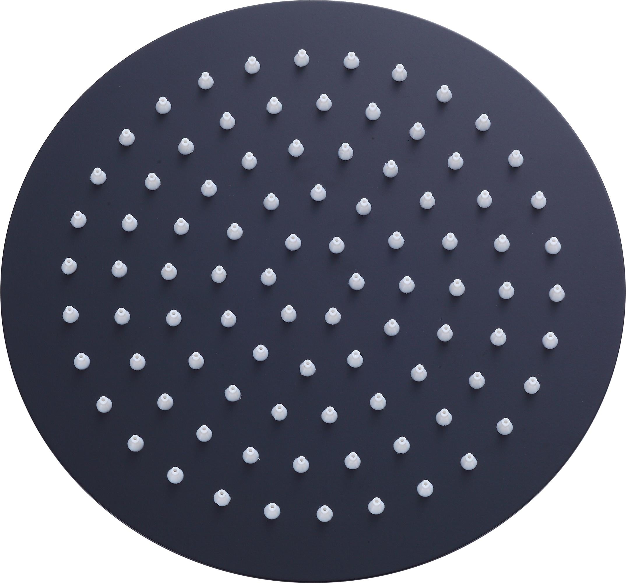 200mm Shower Head Round 304SS Electroplated Matte Black Finish