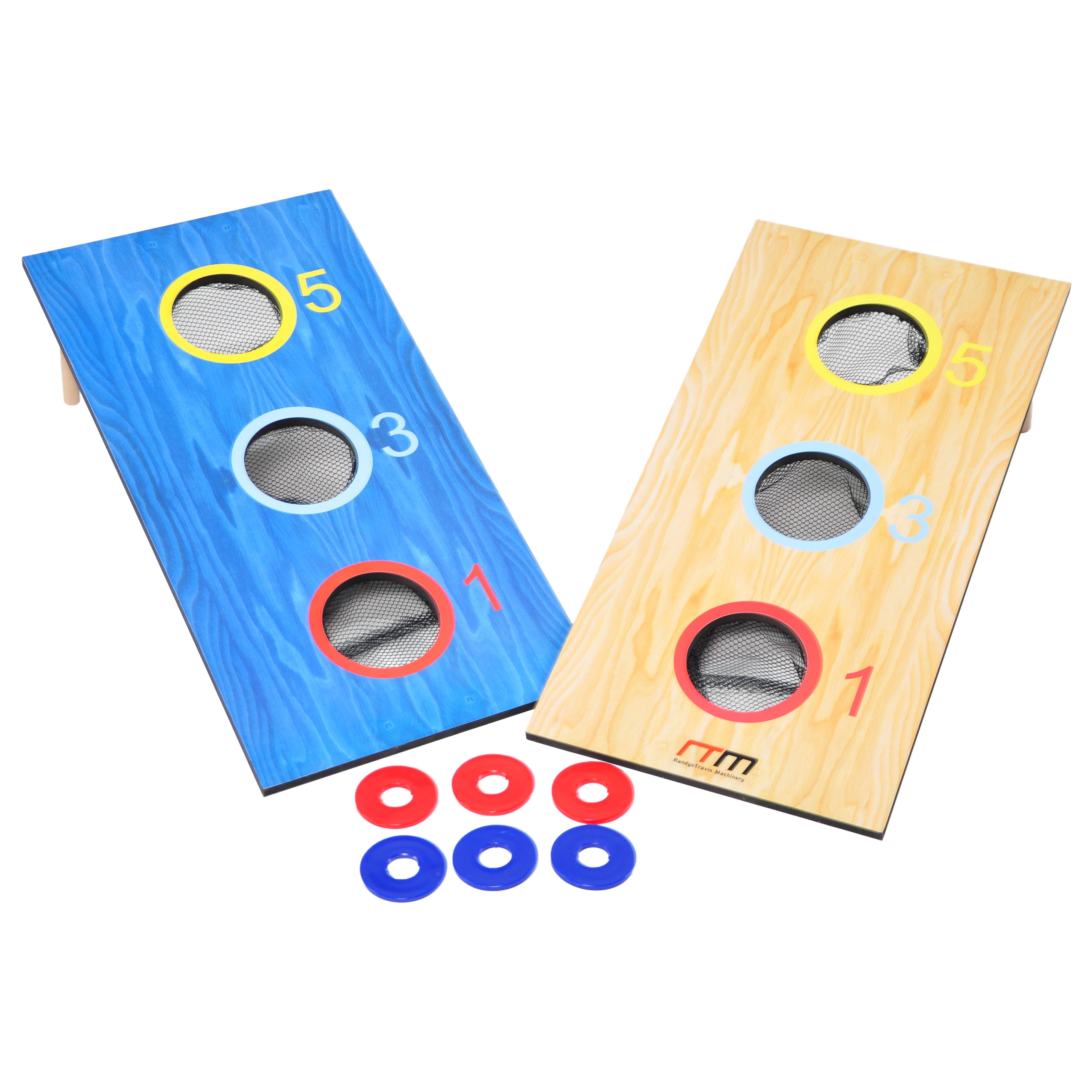 2-in-1 Three-Hole Bags and Washer Toss Combo Cornhole Portable Outdoor Games