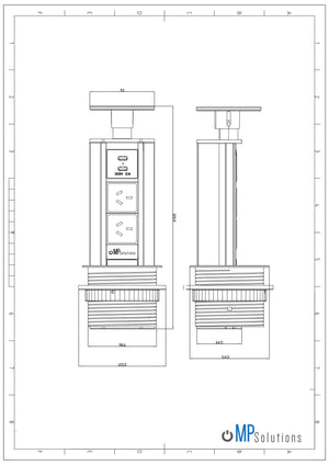 V2SBSS: Black Stainless Steel Pop Up Power Point