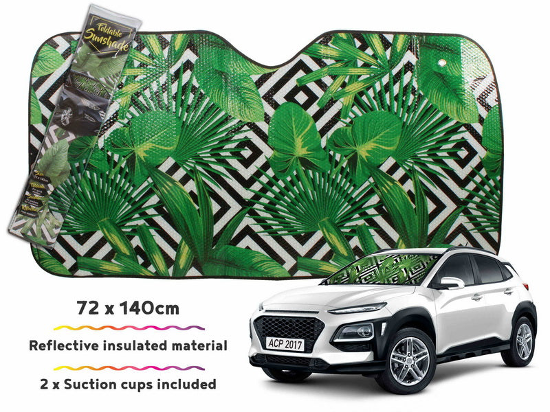 Car Sunshade Geo Palm 140x72cm 