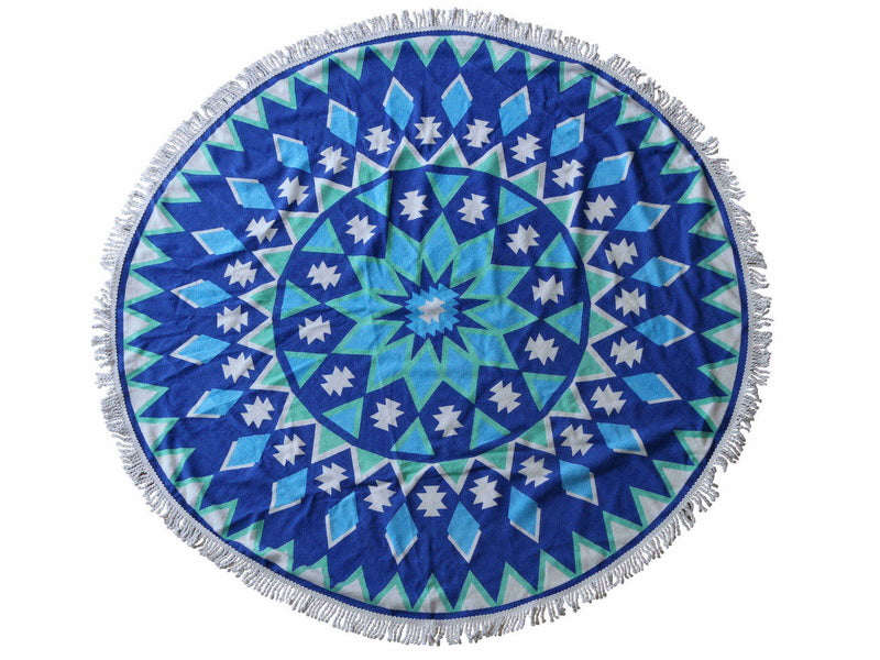 Round Beach Towel 150cm Printed Green&Blue