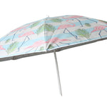 Beach Umbrella 180cm Vintage Flamingo Design