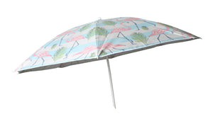 Beach Umbrella 180cm Vintage Flamingo Design