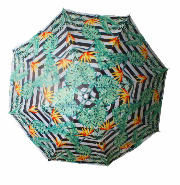 Beach Umbrella 180cm Bird Of Paradise Design