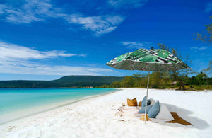 Beach Umbrella 180cm Geo Palm Design