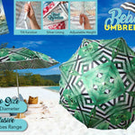 Beach Umbrella 180cm Geo Palm Design