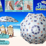 Beach Umbrella 180cm Watermelon Palm Design