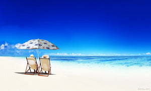 Beach Umbrella 180cm Watermelon Palm Design