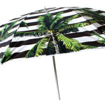 Beach Umbrella 180cm Striped Palm Design