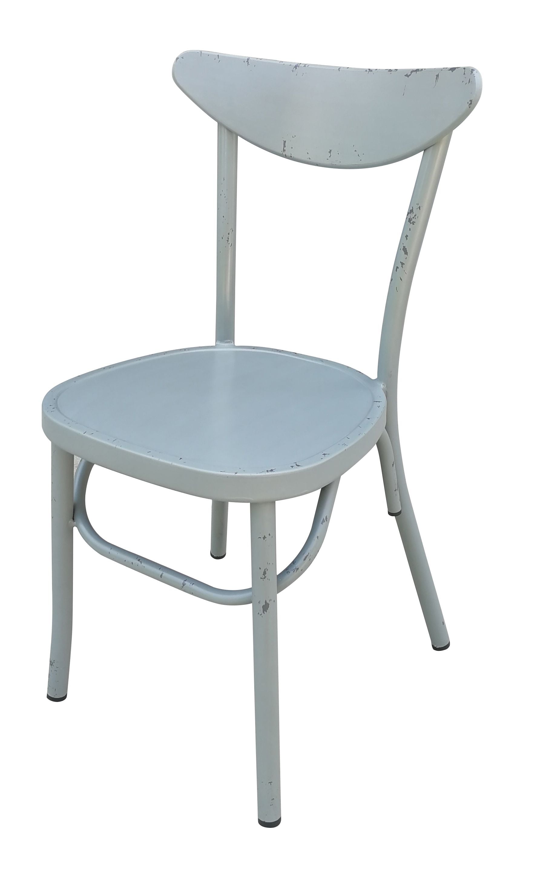 Aluminium Moon Back Chair Retro Grey Set of 2