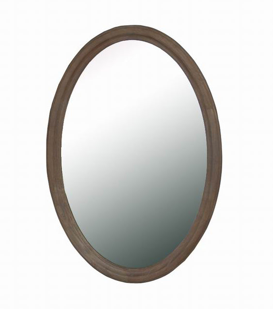 Wash White Oval Mirror