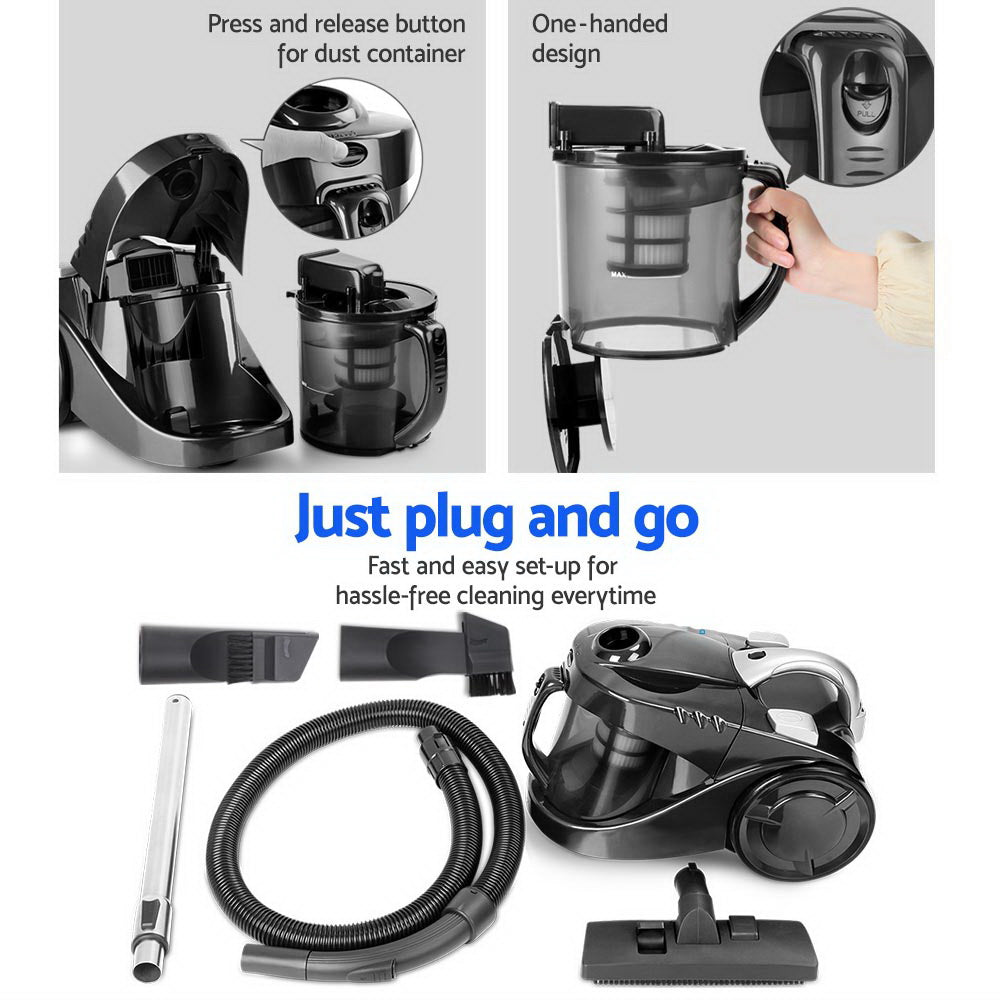  Bagless Cyclone Cyclonic Vacuum Cleaner - Black