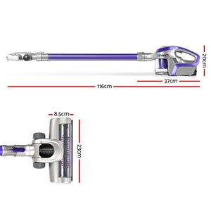 Devanti Handheld Vacuum Cleaner Cordless Stick Handstick Bagless Vac Spare Battery 150W Purple