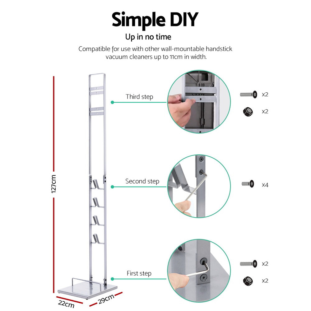 Freestanding Dyson Vacuum Stand Rack Holder Handheld Cleaner V6 7 8 V10 Silver