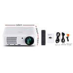 Devanti HD 1080P Video Projector 4000 Lumen LED Home Theatre Business Multimedia