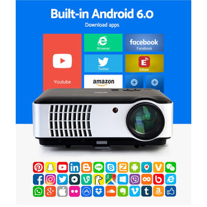 Devanti Smart Android Video Projector 4000 Lumen Home Theatre 1080HD Bluetooth