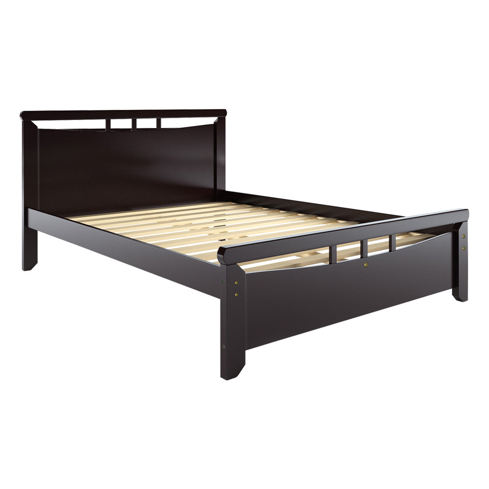 Artiss Double Size Wooden Bed Frame - Dark Cherry