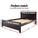 Artiss Double Size Wooden Bed Frame - Dark Cherry