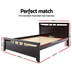 Artiss King Size Wooden Bed Frame - Dark Cherry