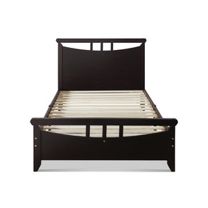 Artiss King Single Size Wooden Bed Frame - Dark Cherry