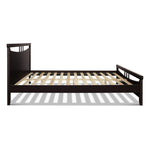 Artiss Queen Size Wooden Bed Frame - Dark Cherry