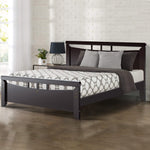 Artiss Queen Size Wooden Bed Frame - Dark Cherry