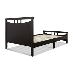 Artiss Single Size Wooden Bed Frame - Dark Cherry