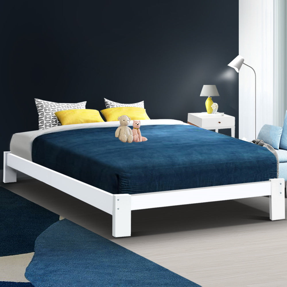 Artiss Double Wooden Bed Frame Base - White