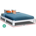 King Wooden Bed Base Frame Size JADE Timber Foundation Mattress Platform