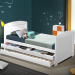 Artiss Single Wooden Trundle Bed Frame Timber Kids Adults