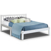 Artiss Wooden Bed Frame Queen Size White Wooden Pine Timber Mattress Base Bedroom SOFIE
