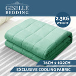 Giselle Weighted Blanket Kids 2.3KG Cooling Gravity Blankets Deep Relax Summer Aqua