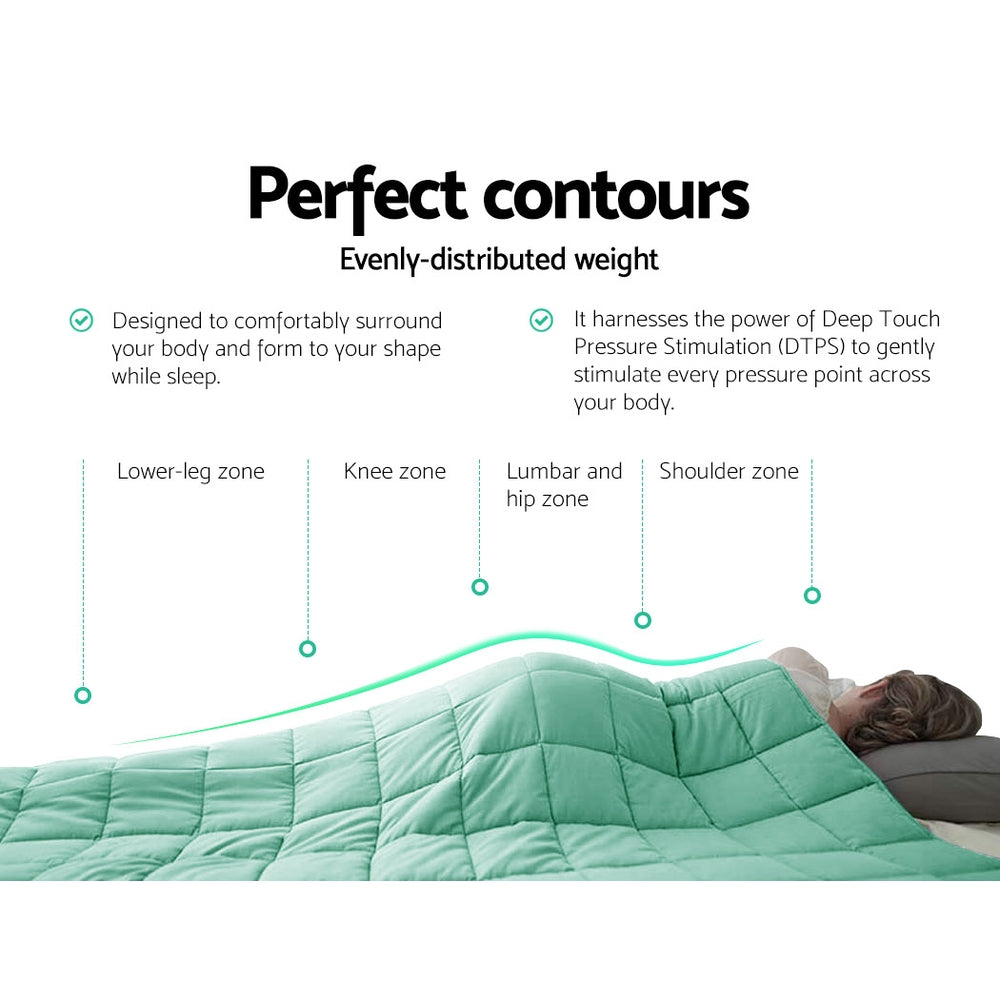 Giselle Weighted Blanket Kids 2.3KG Cooling Gravity Blankets Deep Relax Summer Aqua