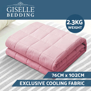 Giselle Weighted Blanket Kids 2.3KG Gravity Blankets Cooling Deep Relax Summer Pink