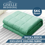 Giselle Weighted Blanket Adult 5KG Gravity Cooling Blankets Deep Relax Summer Aqua