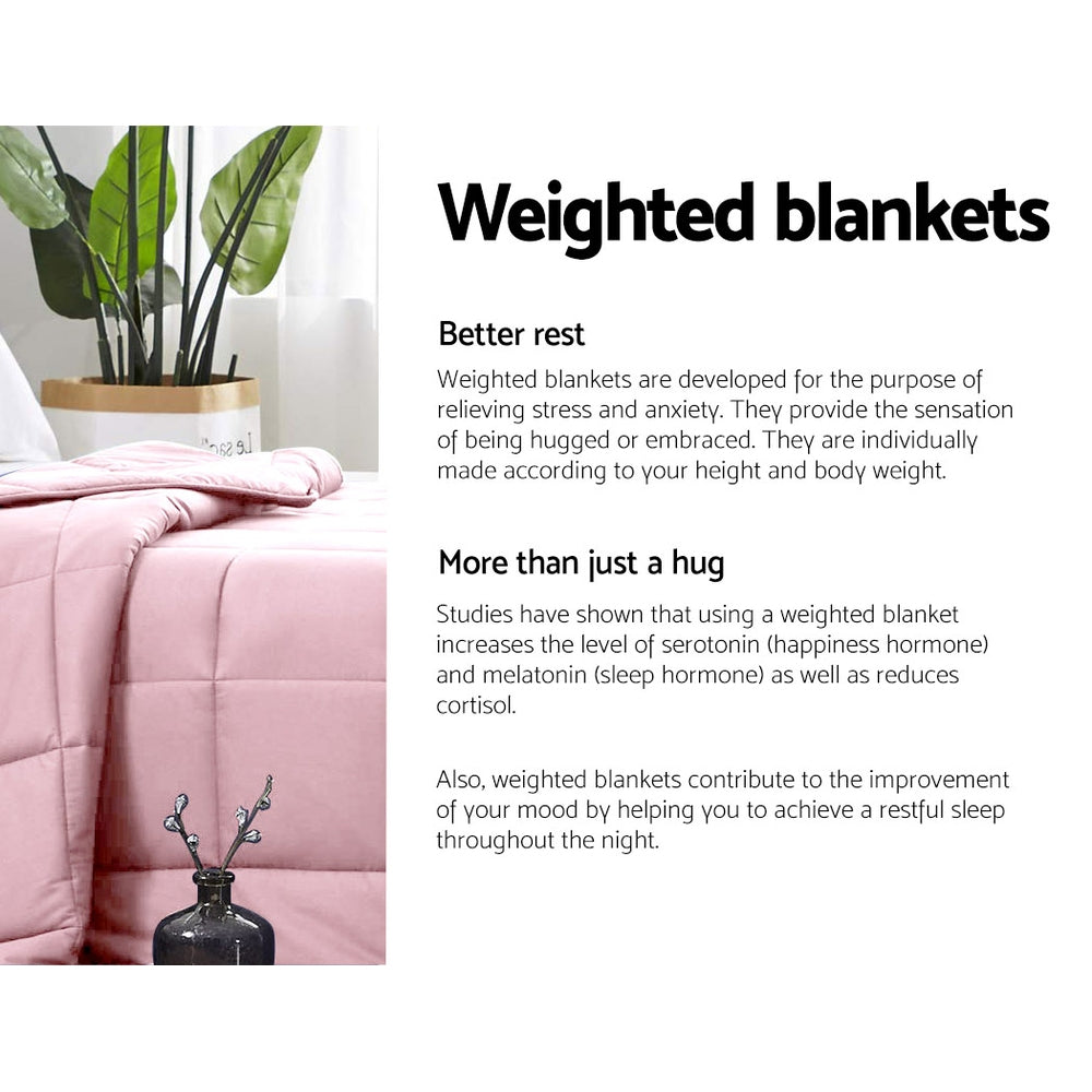 Giselle Weighted Blanket Adult 5KG Heavy Gravity Cooling Blankets Summer Pink