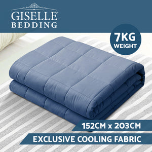 Giselle Weighted Blanket Adult 7KG Heavy Gravity Deep Relax Cooling Summer Blue