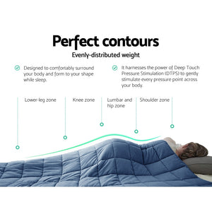 Giselle Weighted Blanket Adult 7KG Heavy Gravity Deep Relax Cooling Summer Blue