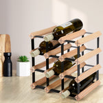 Artiss 12 Bottle Timber Wine Rack 